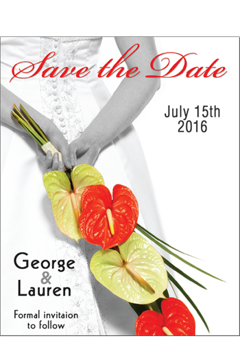 Bride and Flowers Save the Date Magnets | MGS217S