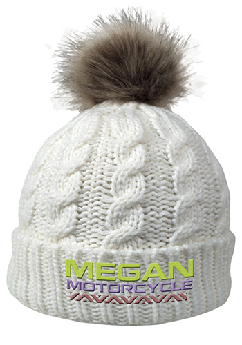 Cable Knit Beanies with Faux Fur Pom