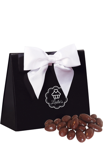 Chocolate Covered Almonds in  Black Gift Box | MRBTB124