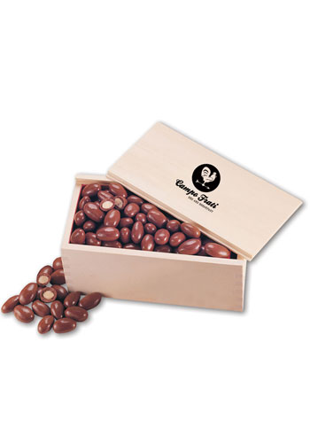 Chocolate Covered Almonds in  Wooden Collectors Box | MRK124