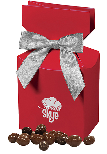 Bulk Chocolate Covered Peanuts in Red Gift Box