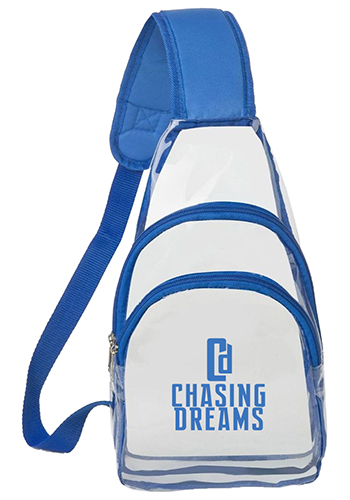 Personalized Clear Sling Travel Crossbody Backpack