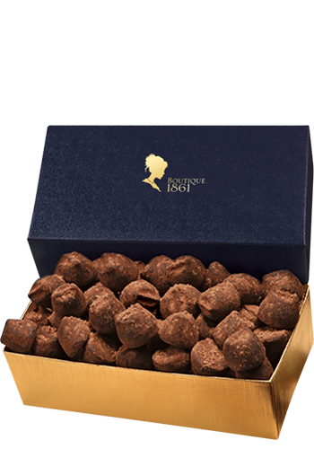 Cocoa Dusted Truffles in Navy Gold Gift Box | MRNVT143