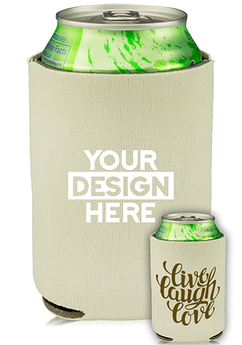 Promotional Collapsible Can Cooler Live Love Laugh Print