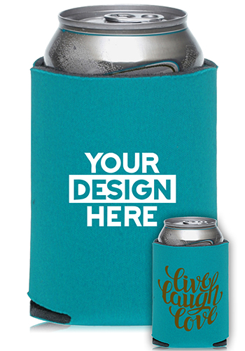 Promotional Collapsible Can Cooler Live Love Laugh Print