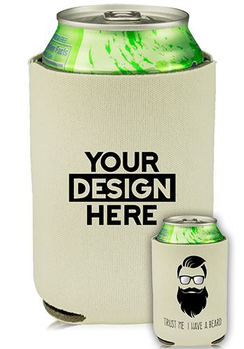 Customized Collapsible Can Cooler Trust Me I Have A Beard Print