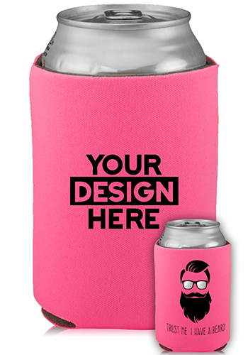Custom Collapsible Can Cooler Trust Me I Have A Beard Print