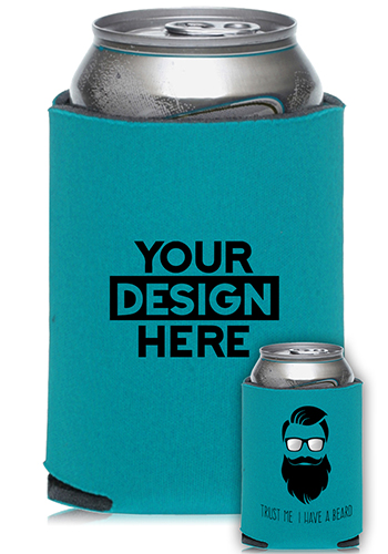 Customized Collapsible Can Cooler Trust Me I Have A Beard Print