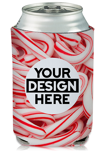 Collapsible Can Coolers Candy Cane Print| KZ468