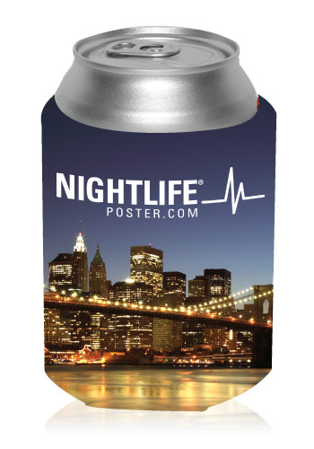 Night Skyline Can Coolers