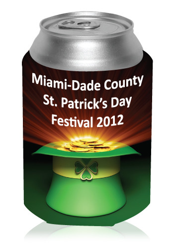 Collapsible St. Patrick's Printed Can Coolers #KZ241