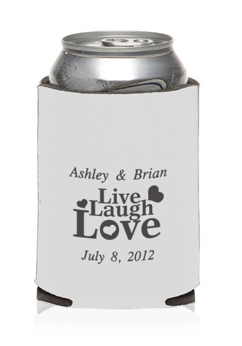Live Love Laugh Wedding Can Coolers #KZWC