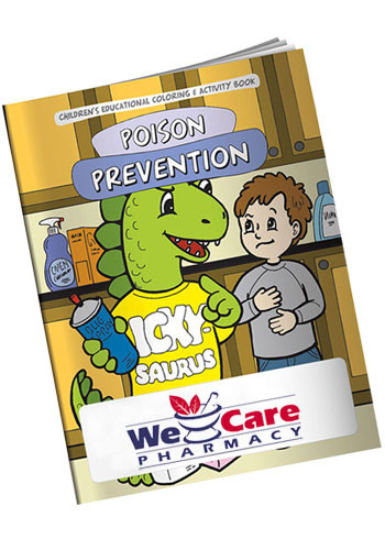 #X10986 Printed Coloring Books: The Poison Prevention Dinosaur