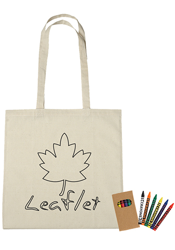 Cotton Coloring Tote Bag with Crayons | X20434