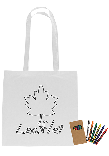 Cotton Coloring Tote Bag with Crayons | X20434