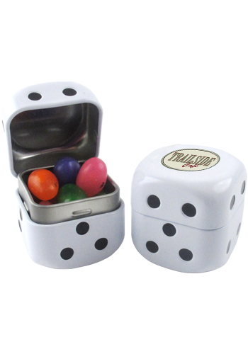 Custom Printed Jelly Beans in a Roll the Dice Tin