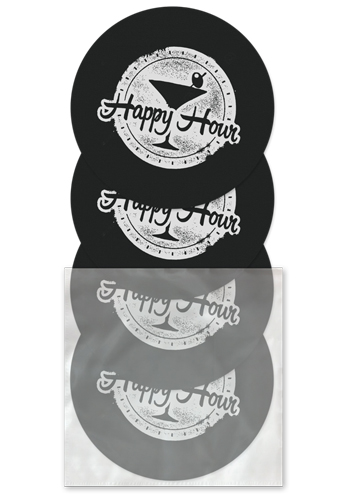 Customized Set of 4 Vinyl Coasters