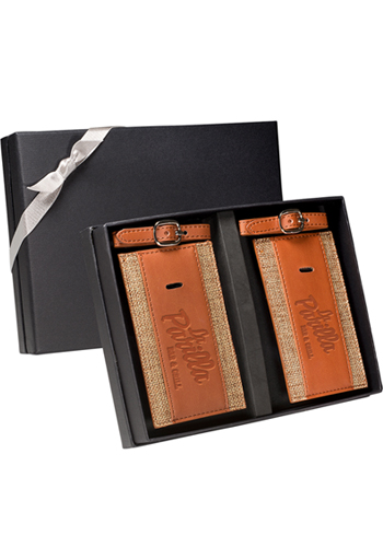 Sierra™ Leather Luggage Tags Gift Set |PLLG9352