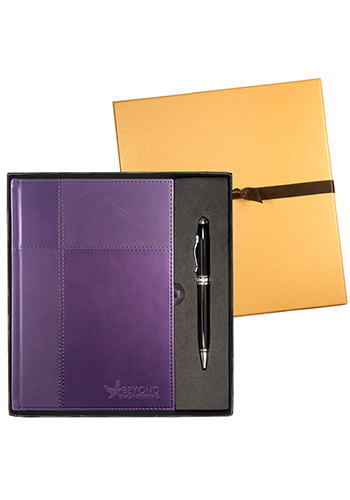 Tuscany Faux Leather Journals & Executive Stylus Pen Set | PLLG9266