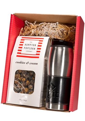 Customized 16 oz. Empire™ Tumblers & Gourmet Popcorn Gift Set