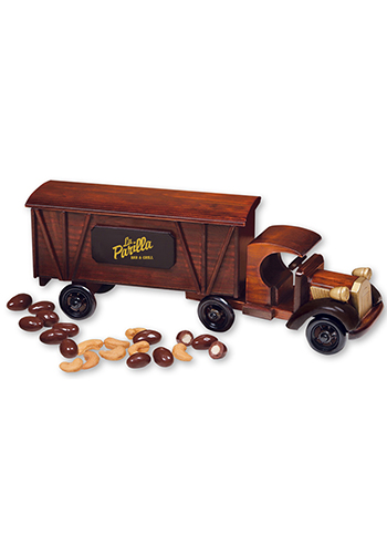 1920 Wooden Tractor-Trailer Truck with Chocolate Covered Almonds & Jumbo Cashews | MRTR2020