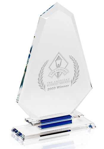 Blue Accent Glass Trophies | DMAW16