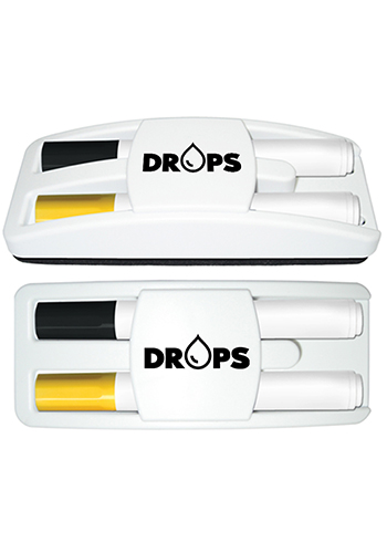 Dry Erase Gear Marker and Eraser Set with Black and Yellow Markers | LQ984118