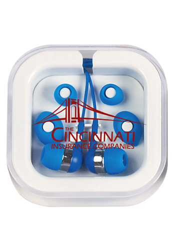 Personalized Ear Buds in Protective Travel Case