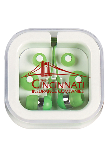 Promotional Ear Buds in Protective Travel Case