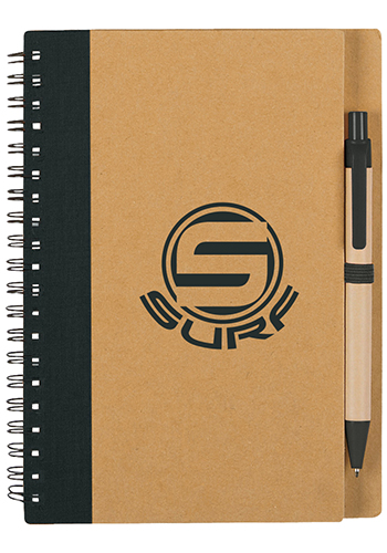 Promotional Eco-Inspired Spiral Notebook and Pen