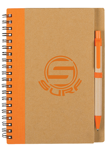 Custom Eco-Inspired Spiral Notebook and Pen