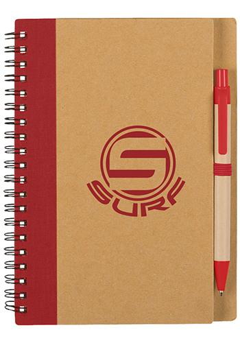 Personalized Eco-Inspired Spiral Notebook and Pen