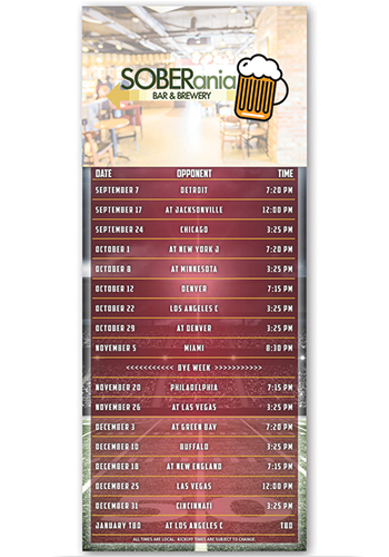 Football Schedule 3.5in x 8.5in Magnet | MGSCH19