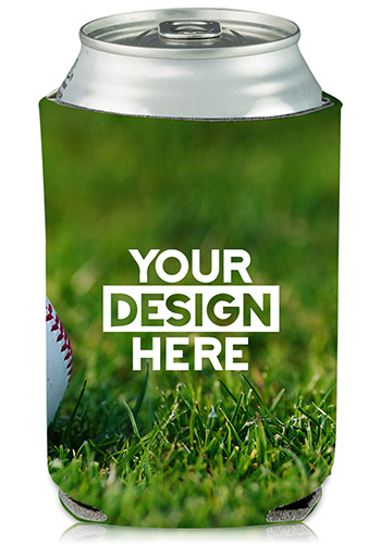 Collapsible Beer Can Cooler Baseball Print | KZ411