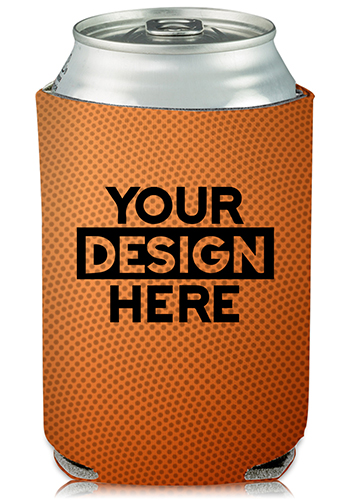 Collapsible Beer Can Cooler Basketball Print | KZ417