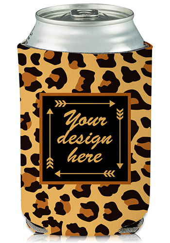 Collapsible Leopard Print Custom Can Cooler | KZ400