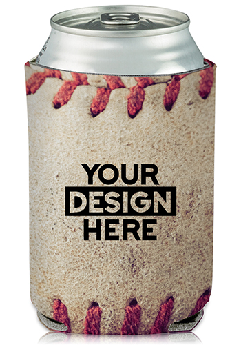 Collapsible Beer Can Cooler Baseball Print | KZ412