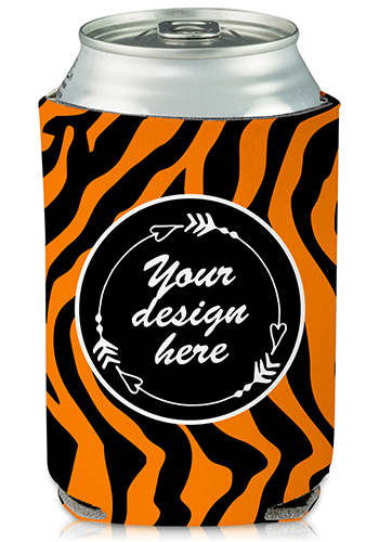 Collapsible Custom Can Cooler Tiger Print | KZ403