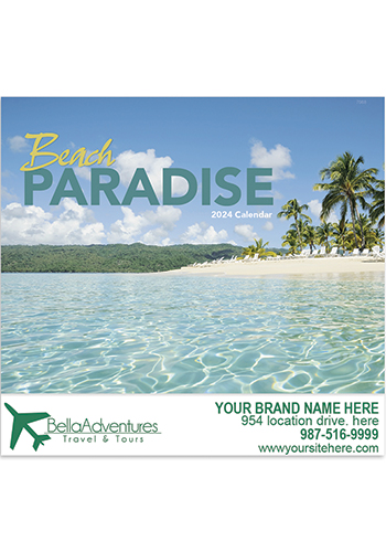Good Value Beach Paradise Stapled Calendars |X30236