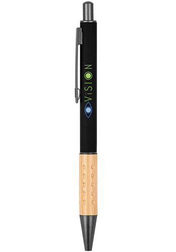 Bulk Gosford Gunmetal Ballpoint Pen with Bamboo Grip