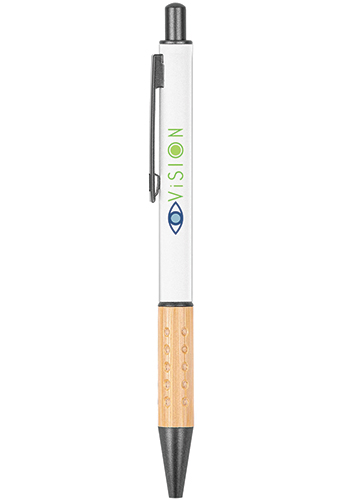 Gosford Gunmetal Ballpoint Pen with Bamboo Grip | HCP784