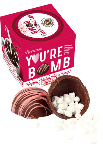 Hot Chocolate Bomb with Pink Drizzle | CIHCBVAL