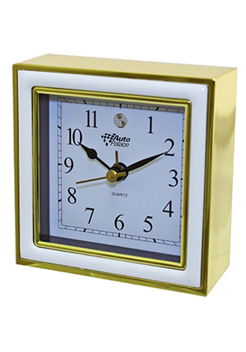 Square Alarm Clocks (White Enamel/Gold) | NOI1045888W