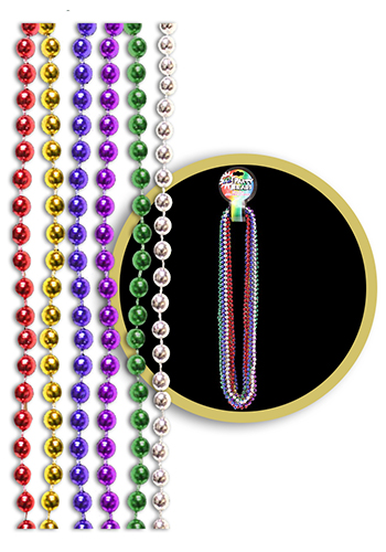 Assorted Color Metallic Beaded Necklaces | WCJLR095