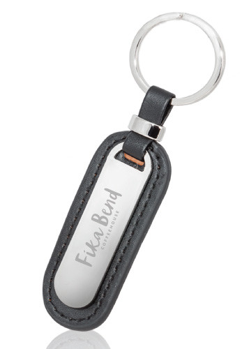 Metal and Faux Leather Keychains