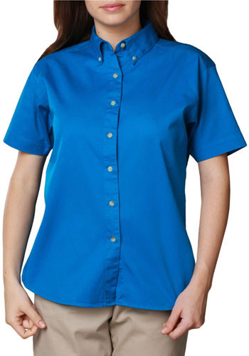 Blue Generation Ladies Short Sleeve Signature Twill Dress Shirts | BGEN6213S