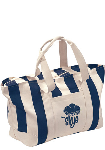 Large Striped Canvas Tote Bag | GL1241