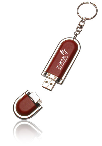 Custom Leather 8GB USB Flash Drives Keychains