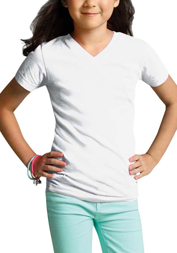 Live and Tell Girls V-Neck Fine Jersey Tees | LA2607