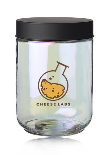 Luminous 33 oz. Iridescent Glass Storage Jars | CAN25
